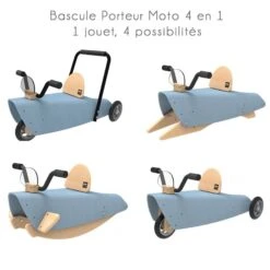 Bascule Porteur Moto 4 En 1 Bleu