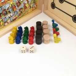 Coffret 4 Jeux Traditionnels - Petits Chevaux - Oie - Marelle - Dames -Jeujouethique Boutique coffret 4 jeux traditionnels artisan du jura 3