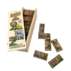 Dominos Des Animaux Du Zoo -Jeujouethique Boutique dominos animaux du zoo artisan du jura