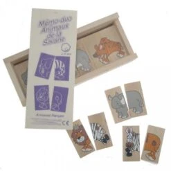 Mémo-Dominos Des Animaux De La Savane -Jeujouethique Boutique dominos des animaux de la savane