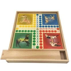 Jeu De L'oie Et Petits Chevaux En Hêtre -Jeujouethique Boutique jeu de l oie et petits chevaux artisan du jura 4