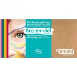 Kit De Maquillage 8 Couleurs Arc-en-ciel -Jeujouethique Boutique jeujouethique kit de maquillage bio namaki 8 couleurs arc en ciel