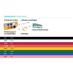 Kit De Maquillage 8 Couleurs Arc-en-ciel -Jeujouethique Boutique jeujouethique kit de maquillage bio namaki 8 couleurs arc en ciel vue pack