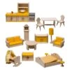 Ensemble De Mobilier De Maison De Poupées 17 Pièces -Jeujouethique Boutique mobilier en bois maison poupees fabricant allemand