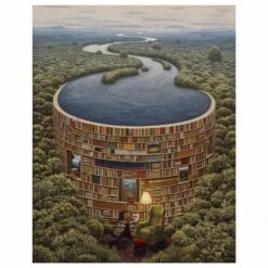 Micro Puzzle En Bois Barrage Bibliothèque - 40 Pièces