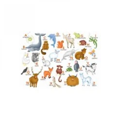 Puzzle En Bois L'alphabet Des Animaux 12 Pcs