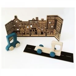 Road Stories - Camion Et Voiture En Bois - Bleu -Jeujouethique Boutique road stories camion et voiture en bois meandmine 2 1