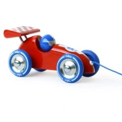 Vilac Voiture De Course à Traîner Rouge/bleue